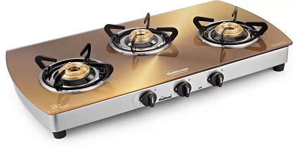 India Desire : Buy Sunflame Crystal Gold Glass, Stainless Steel Manual Gas Stove 3 Burners at Rs. 4599 from Flipkart [Regular Price Rs 6499]